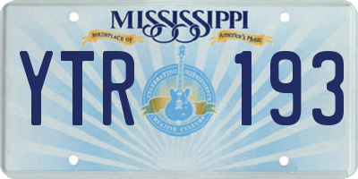 MS license plate YTR193
