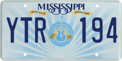 MS license plate YTR194