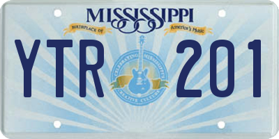 MS license plate YTR201