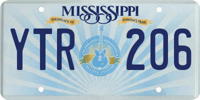 MS license plate YTR206