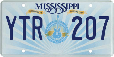 MS license plate YTR207