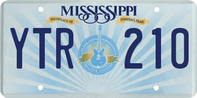 MS license plate YTR210