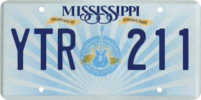 MS license plate YTR211