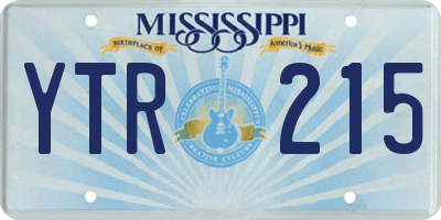 MS license plate YTR215