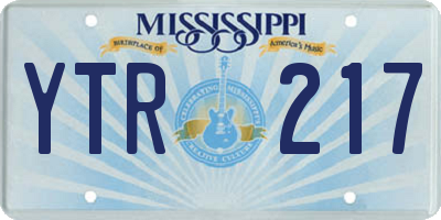 MS license plate YTR217