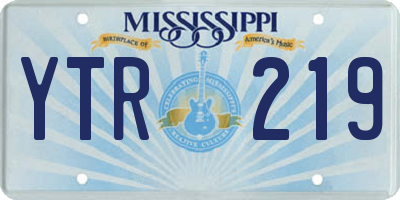 MS license plate YTR219