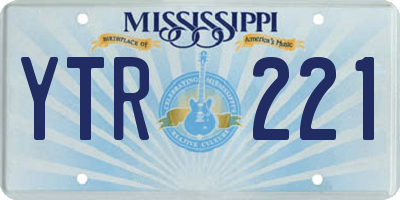 MS license plate YTR221