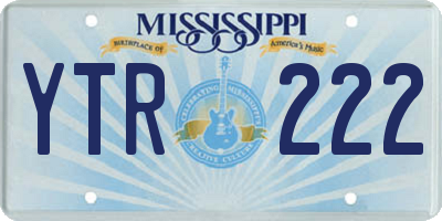 MS license plate YTR222