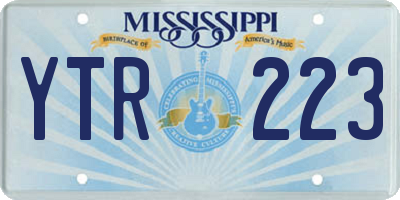 MS license plate YTR223