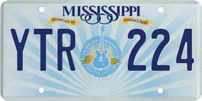 MS license plate YTR224