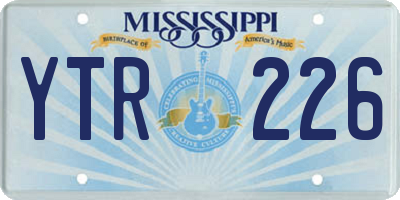 MS license plate YTR226
