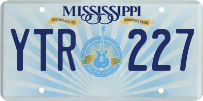 MS license plate YTR227