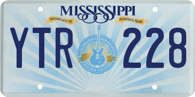 MS license plate YTR228