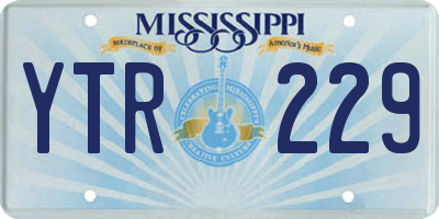 MS license plate YTR229