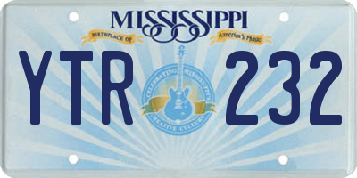 MS license plate YTR232