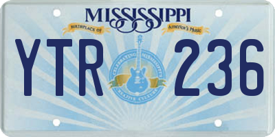 MS license plate YTR236