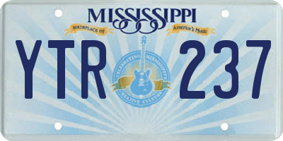 MS license plate YTR237