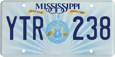 MS license plate YTR238