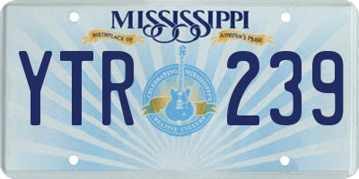 MS license plate YTR239
