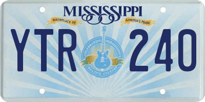 MS license plate YTR240