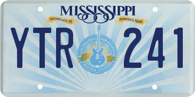 MS license plate YTR241