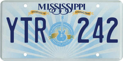 MS license plate YTR242
