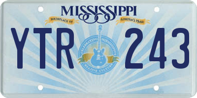 MS license plate YTR243