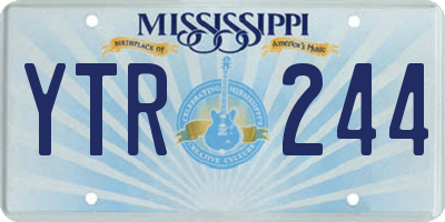 MS license plate YTR244
