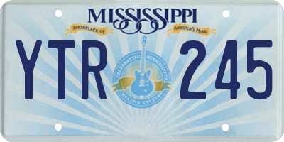 MS license plate YTR245