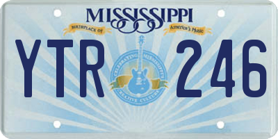 MS license plate YTR246