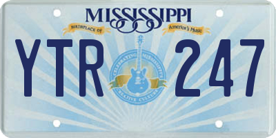 MS license plate YTR247