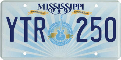 MS license plate YTR250