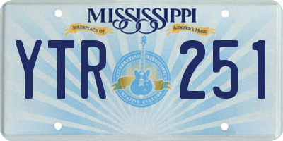 MS license plate YTR251
