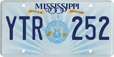 MS license plate YTR252