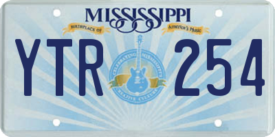 MS license plate YTR254