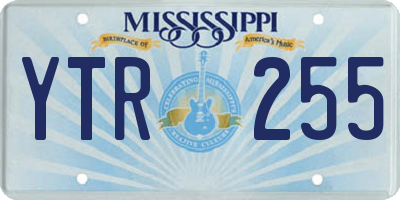 MS license plate YTR255
