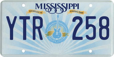 MS license plate YTR258