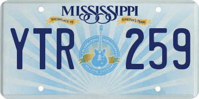 MS license plate YTR259