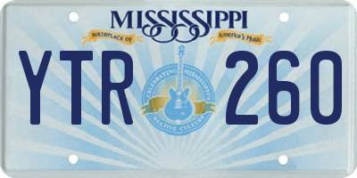 MS license plate YTR260