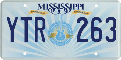 MS license plate YTR263