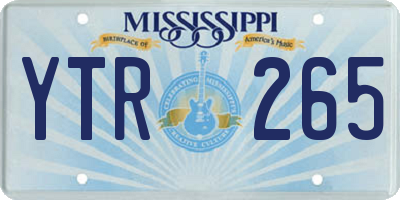 MS license plate YTR265