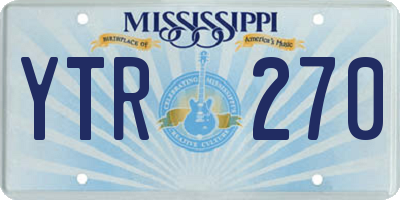 MS license plate YTR270