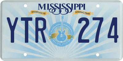 MS license plate YTR274