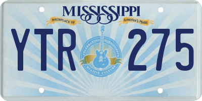 MS license plate YTR275