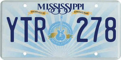 MS license plate YTR278