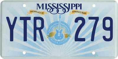 MS license plate YTR279
