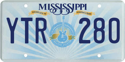 MS license plate YTR280