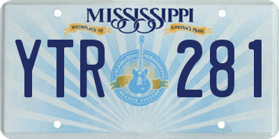 MS license plate YTR281