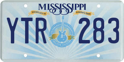 MS license plate YTR283