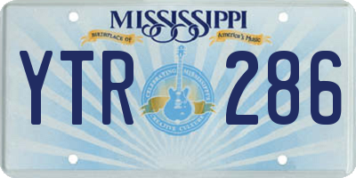 MS license plate YTR286